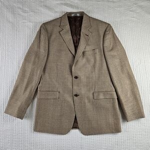 Lauren‎ Ralph Lauren Classic Brown Silk Wool Houndstooth Men's Blazer Size 42R